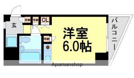 キューブ東塚口(ワンルーム/9階)の間取り写真