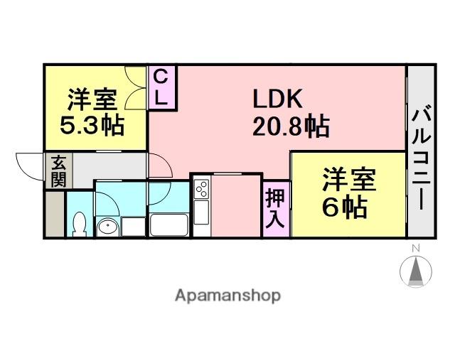 イプシロン(3LDK/1階)の間取り写真