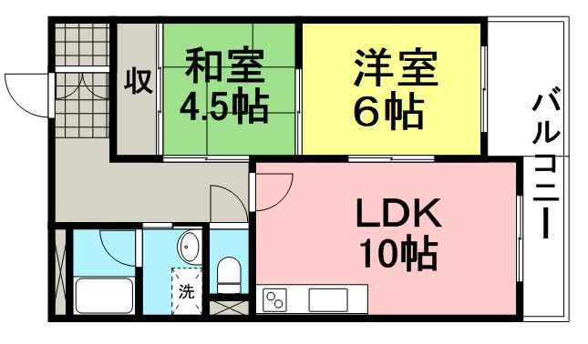 セレニティ武庫之荘(2LDK/4階)の間取り写真