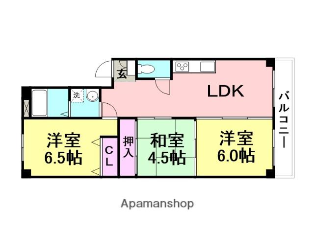 ニューエクセル武庫之荘(3DK/3階)の間取り写真