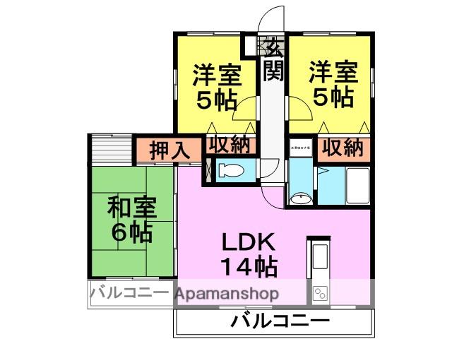 タカキ2000(3LDK/2階)の間取り写真