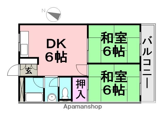 JPアパートメント尼崎(2DK/2階)の間取り写真