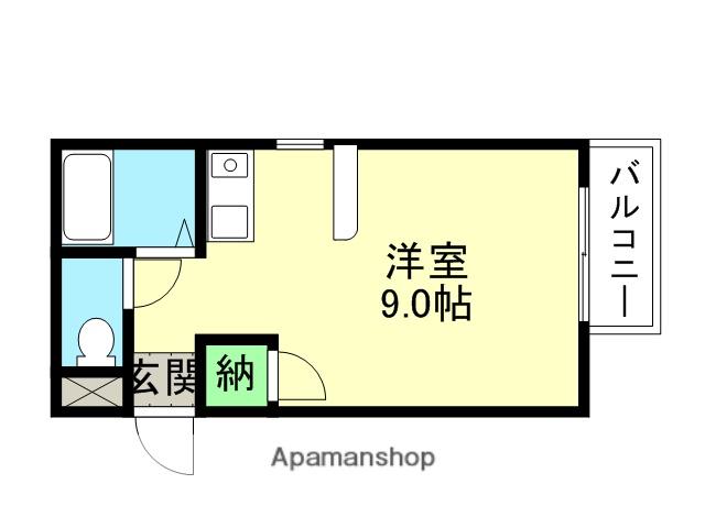 ベルトピア塚口Ⅴ(ワンルーム/1階)の間取り写真