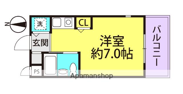ロイヤルメゾン塚口13(ワンルーム/3階)の間取り写真