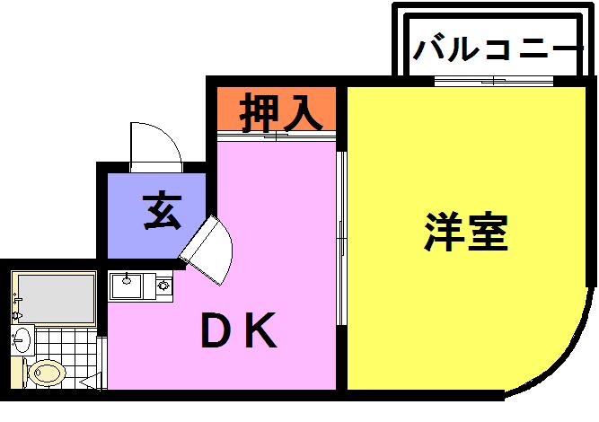 立花スプリングス(1K/4階)の間取り写真