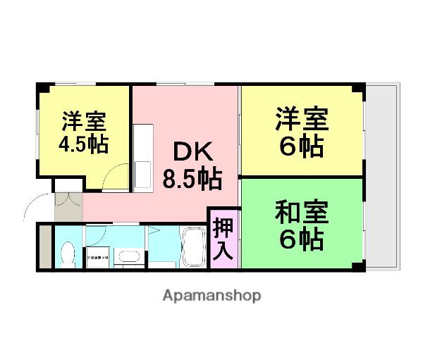 梅の木公園アーバンリズ(3DK/4階)の間取り写真