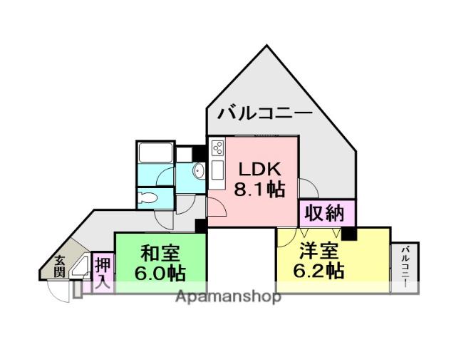 メゾンリベルテ(2LDK/4階)の間取り写真