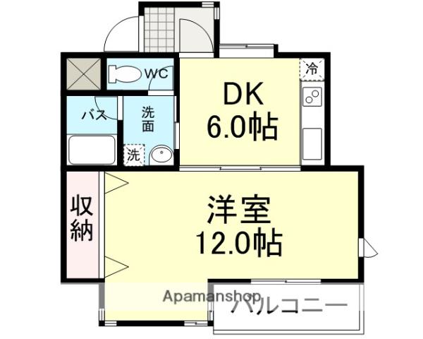 インペリアル砂山(1DK/2階)の間取り写真