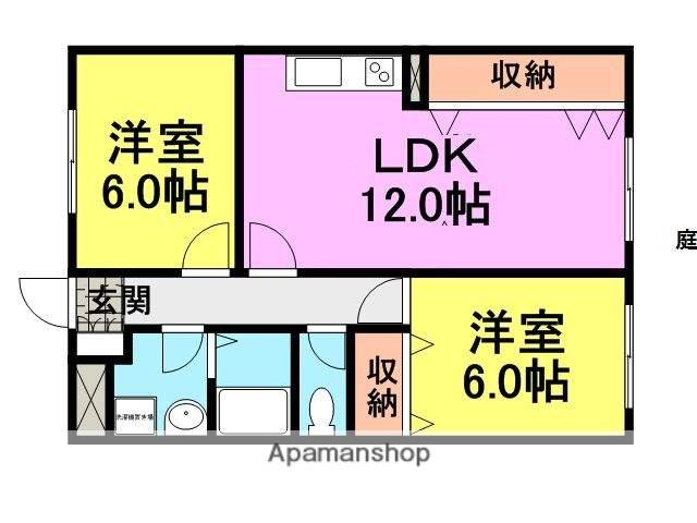 フリーダム常吉(2LDK/1階)の間取り写真