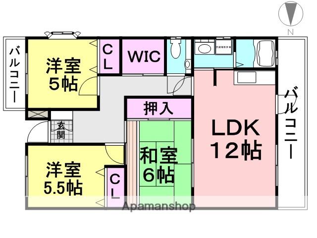 ソービ・ドゥモーン(3SLDK/3階)の間取り写真
