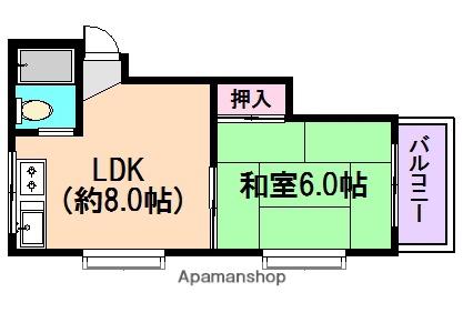 エーワン塚口(1LDK/1階)の間取り写真
