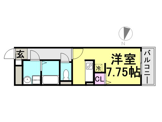 ルミエール(ワンルーム/3階)の間取り写真