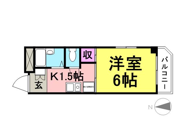 カーザベルデ(1K/2階)の間取り写真