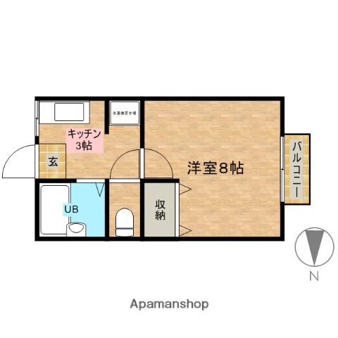 エフハイツ(1K/1階)の間取り写真