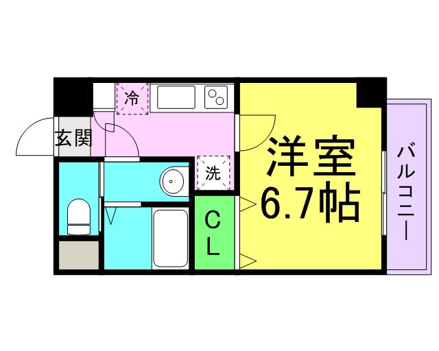 ラグゼ尼崎ウエスト(1K/7階)の間取り写真