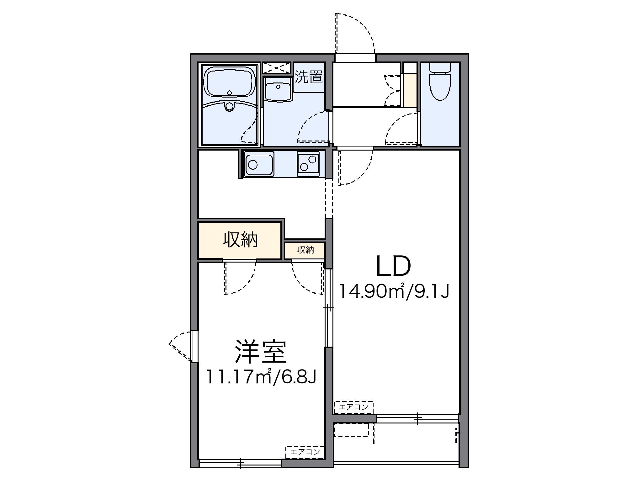レオネクスト寺本(1LDK/1階)の間取り写真