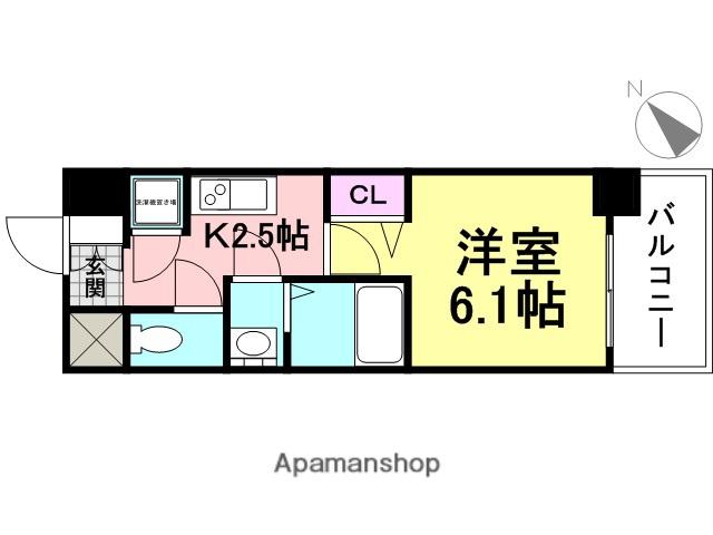 レジュールアッシュ アーバンゲート(1K/7階)の間取り写真