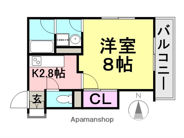 プレジール東難波(1K/1階)の間取り写真