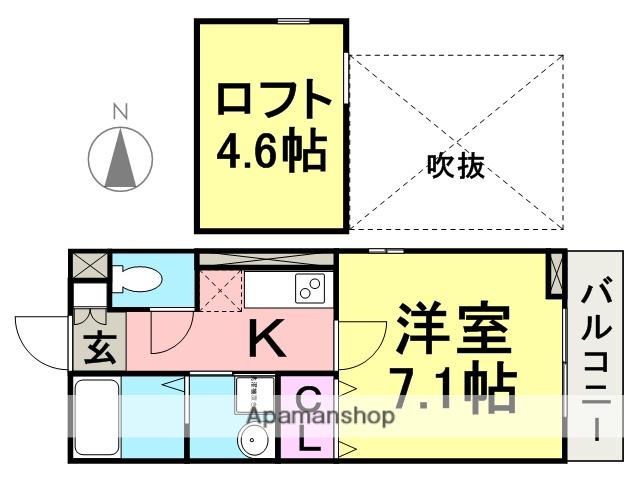 福知山線 塚口駅(ＪＲ) 徒歩10分 2階建 築17年(1K/2階)の間取り写真