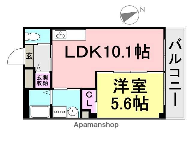 クレスト立花(1LDK/1階)の間取り写真