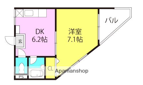 サニーハイツ(1K/2階)の間取り写真
