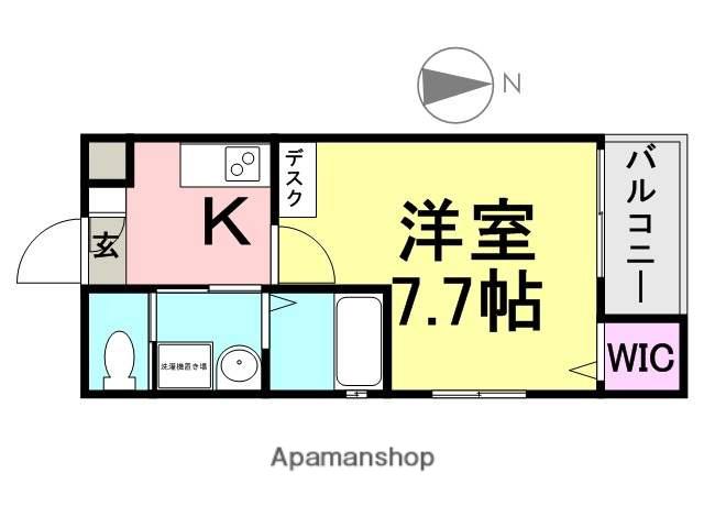 ワコーレヴィータ尼崎七松町 パークフロントイースト(1K/2階)の間取り写真