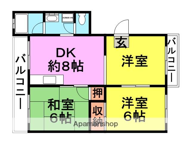 南武庫之荘佐野マンション(3DK/3階)の間取り写真