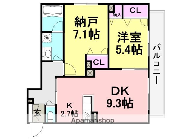 クレアシオン武庫之荘(1SLDK/1階)の間取り写真