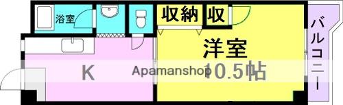 松俊ハイツ(1DK/3階)の間取り写真