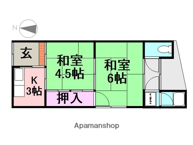 七松町3丁目庄司文化(2K/2階)の間取り写真
