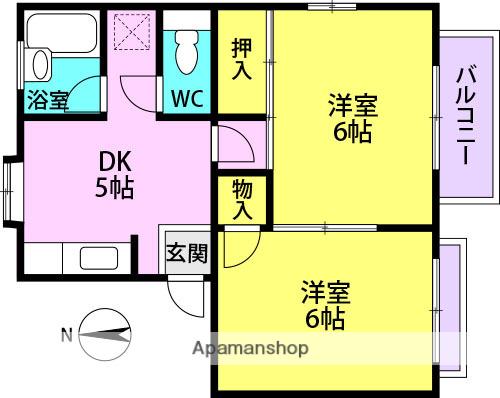 コーポラス武庫(2DK/2階)の間取り写真