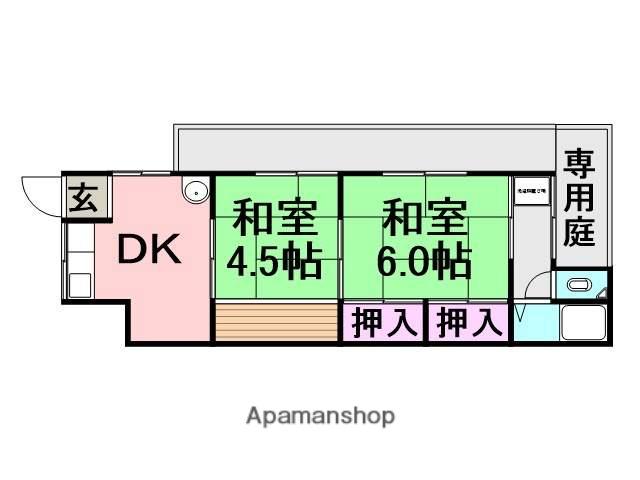 東本町3丁目文化(2K/1階)の間取り写真