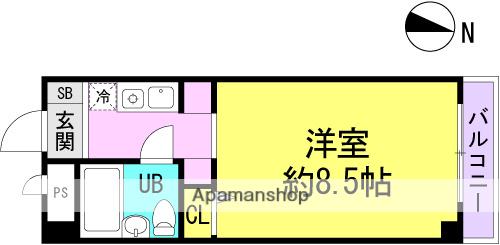 猪名寺パークマンション2(1K/7階)の間取り写真