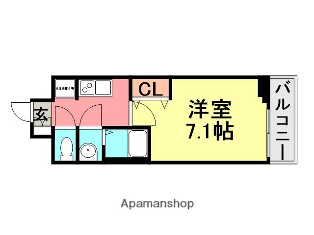 フレシール昭和通(1K/9階)の間取り写真