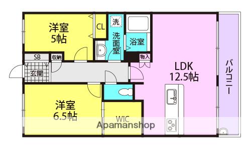 クラッシィハウス尼崎 GRAND PLACE(2LDK/7階)の間取り写真