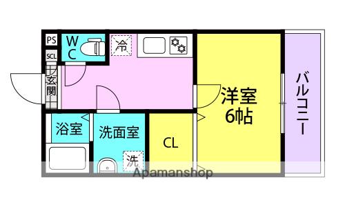 リュミエール道意(1K/1階)の間取り写真