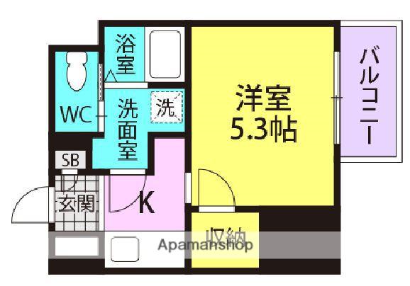 フォーリアライズ昭和南通1(1K/8階)の間取り写真