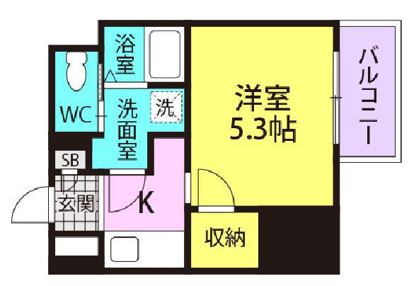 フォーリアライズ昭和南通1(1K/11階)の間取り写真