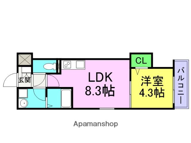 フォレ南武庫之荘ウエスト(1LDK/2階)の間取り写真