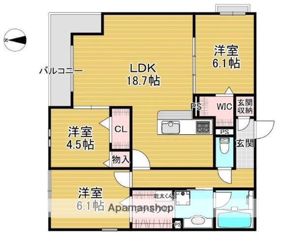 エステート南塚口(3LDK/2階)の間取り写真