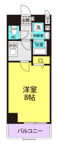 杭瀬本町1丁目PJ(1K/8階)の間取り写真