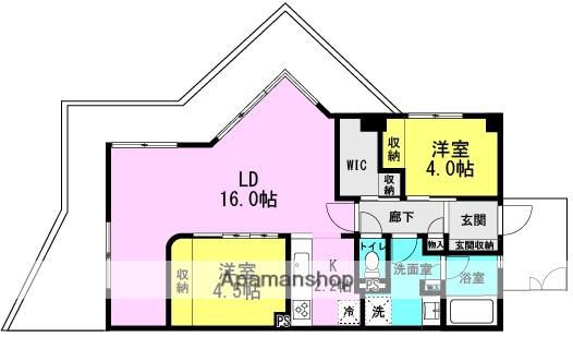 ジークレフ西宮武庫川館マロニエ館(2LDK/5階)の間取り写真
