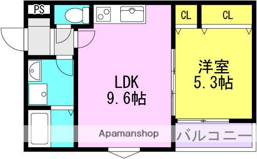 LA-CREA潮江(1LDK/2階)の間取り写真