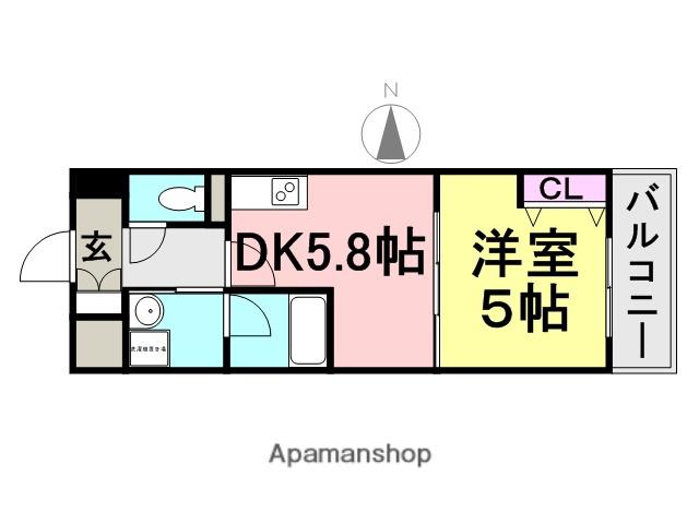 ファーストエフレシア立花2(1K/4階)の間取り写真