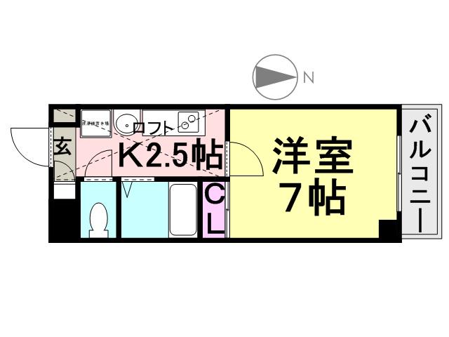エクセレント(1K/2階)の間取り写真