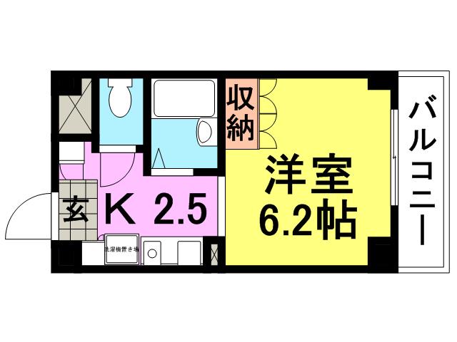 エンデバー武庫之荘(1K/3階)の間取り写真