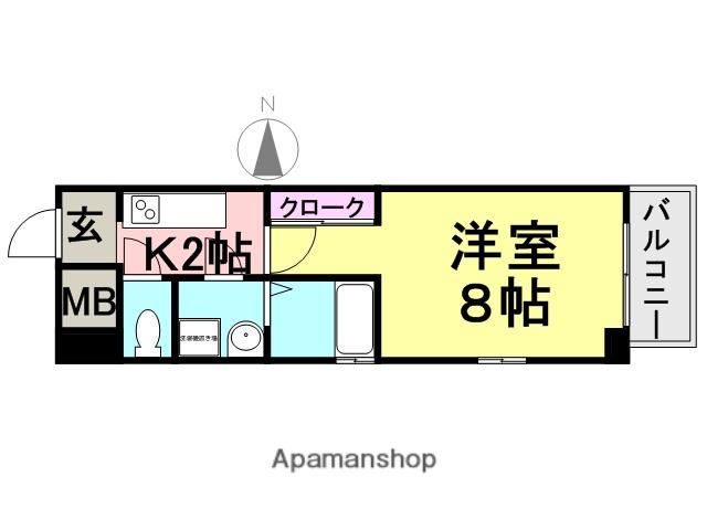 モントーレメゾン伍番館(1K/6階)の間取り写真