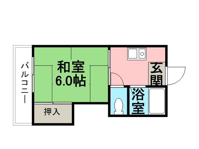 ケープマンション(1K/3階)の間取り写真