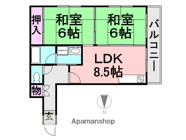 リバーサイドヴィラ(2LDK/2階)の間取り写真