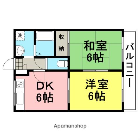 ネスティ武庫(2DK/2階)の間取り写真